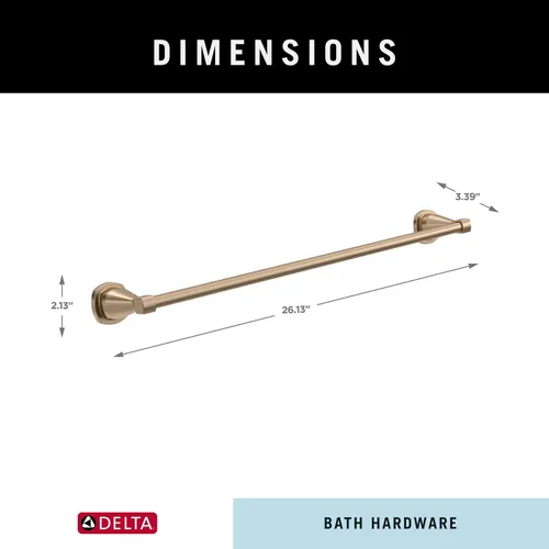 Vista 8 de Delta Toallero Toallero Bronce Champán de 24 Pulgadas para Baño, Cocina Accesorios Esato