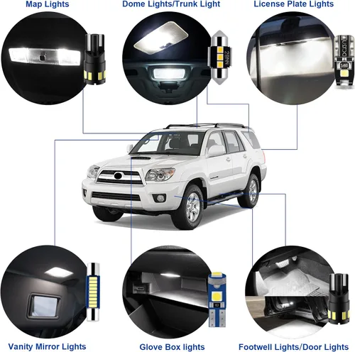 Vista 3 de EASY EAGLE Luces LED para interiores de automóvil para Toyota-4Runner-2003-2009: kit de 18 bombillas LED blancas, superbrillantes de 6000 K +