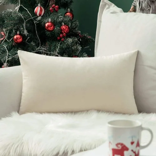 Vista 15 de MIULEE Funda de almohada de terciopelo suave, de lujo, decorativa, de Navidad, funda de cojín rectangular, decoración del hogar para sofá Verde
