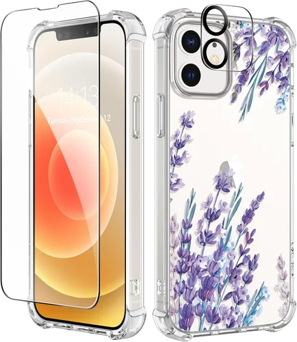 Vista 29 de GVIEWIN - Funda para iPhone 11 con protector de pantalla + protector de lente de cámara, cubierta protectora transparente suave de poliuretano
