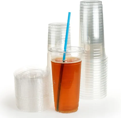 Vista 6 de Golden Apple, Vasos de plástico transparente de 2 onzas. Mini vasos desechables, vasos de chupito de plástico, vasos de fiesta de gelatina – 50
