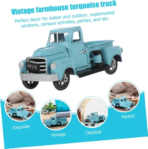 Vista 5 de Modelo de coche de estaño modelo de metal vacaciones rojo mikado locomotora hierro adorno coche adornos camión antiguo motor tren camión decoración