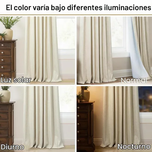 Vista 4 de Mrs.Naturall Cortinas de cocina beige de 42 x 45 pulgadas de largo para cortinas opacas pequeñas