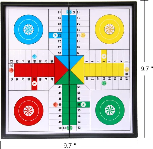 Vista 6 de Amerous Juego de Ludo Go Board plegable de viaje magnético de 10