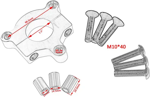 Vista 2 de Engranaje CNC de 36 dientes con adaptador de 1.5" adecuado para bicicleta motorizada de 60 cc, 66 cc, 80 cc (Negro)