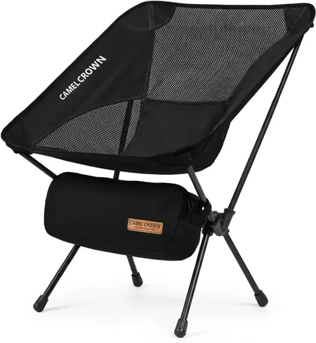 Vista 14 de CAMEL CROWN Silla de camping resistente para mochileros, silla plegable ultraligera con bolsa de transporte, portátil compacta para exteriores