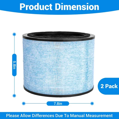 Vista 5 de Repuesto de filtro AP200, compatible con purificador de aire AP200 integral, filtro HEPA verdadero de grado H13 3 en 1 y filtro de carbón activado