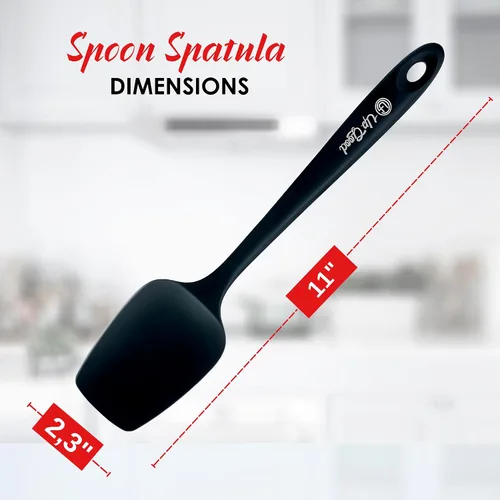 Vista 3 de Espátula de cuchara de silicona - resistente al calor de 600 °F, de goma antiadherente Spoonula Úselo como utensilio de raspador de cocina