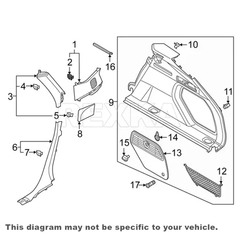 Vista 5 de Rexka Clip de resorte para panel de ajuste metálico, 30 unidades, 0.630 in, compatible con VW Audi 4A0-867-276A 30Pcs