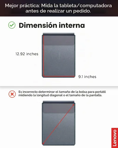 Vista 8 de Lenovo Funda Delgada para Portátil de 14 Pulgadas para Notebook/Tablet - Compatible con MacBook Air/Pro - Funda Ligera Ecológica con Bolsillo