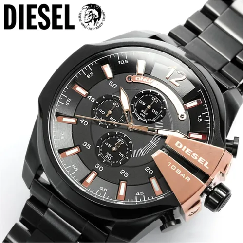 Vista 4 de Diesel Mega Chief cronógrafo reloj de acero inoxidable - negro