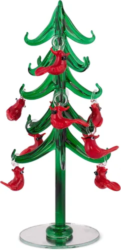 Vista 14 de Red Carpet Studios Árbol de cactus de cristal en miniatura con 9 adornos multicolores, 7 pulgadas de alto