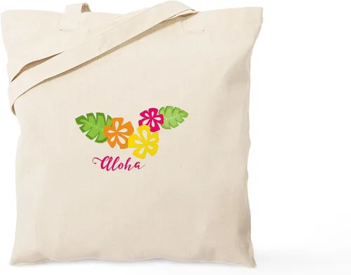 Vista 11 de CafePress Aloha! - Bolsa reutilizable de lona color beige, Caqui