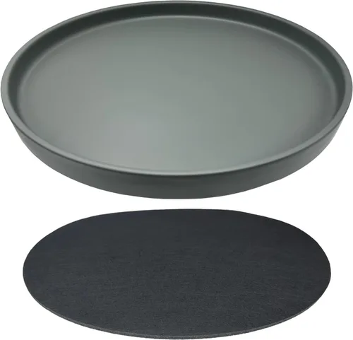 Vista 32 de Yukfona - 4 bandejas de cerámica para macetas, bandejas de 4 5 6 7 8 9 10 11 12 13 pulgadas para interior y exterior, resistente, duradera, base