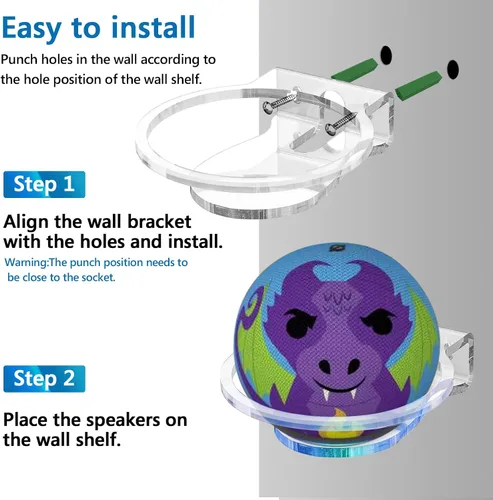 Vista 5 de GEEKRIA Soporte de pared acrílico compatible con Echo Dot 2022 5ª generación/4ª generación, 5ª generación con reloj LED y Alexa, protector