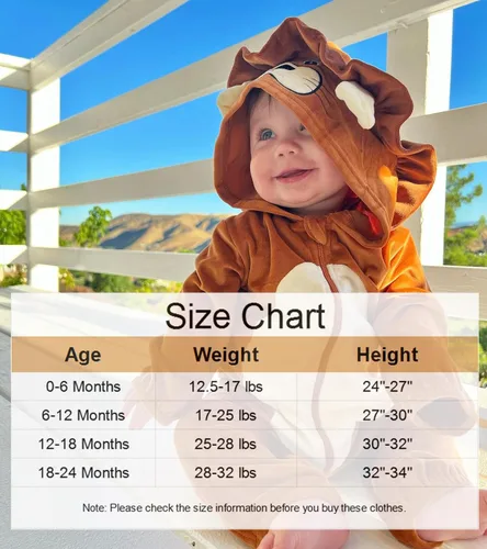 Vista 6 de fioukiay Mameluco de animal para bebé niño y niña, ropa de una pieza con capucha para otoño e invierno