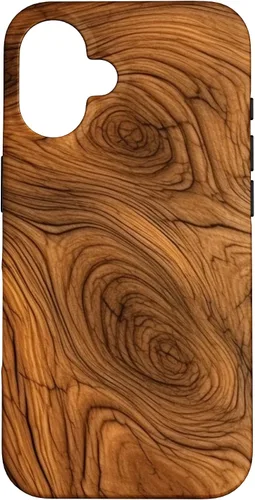 Vista 31 de iPhone 7 Plus/8 Plus elegante estampado de grano de madera marrón intenso estuche con estampado