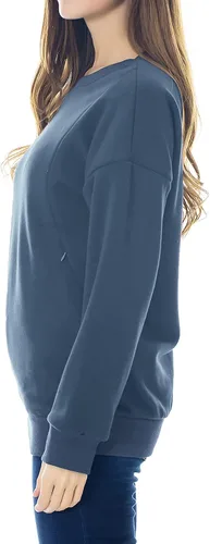 Vista 2 de Smallshow Sudadera de maternidad de forro polar para lactancia de manga larga