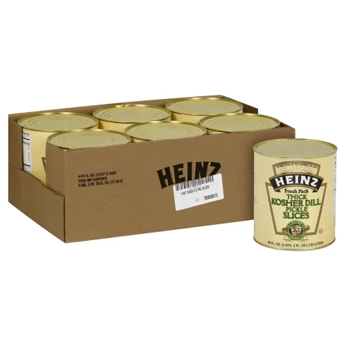 Vista 3 de Heinz Rebanadas de eneldo Kosher #10 (6 cajas de cartón, latas de 6.2 libras)