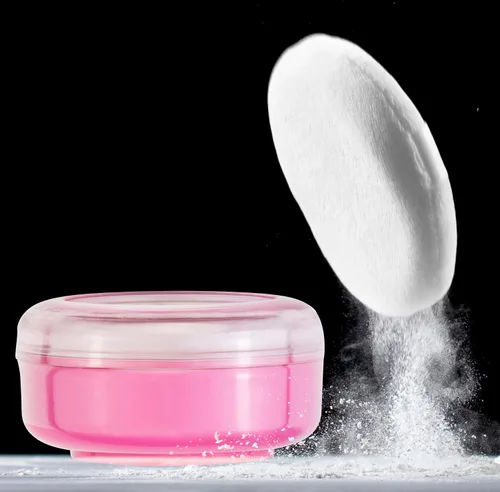 Vista 4 de R-NEU Polvo corporal para mujeres con borla de polvo, 100% libre de talco, elegante polvo perfumado de pétalos de rosa, después del baño para piel