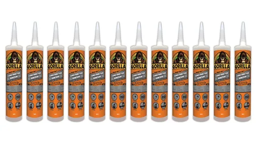 Vista 11 de Gorilla Adhesivo de construcción de gran potencia, pegamento blanco, tubo de compresión de 7 onzas (paquete de 1) - Relleno de espacios y resistente