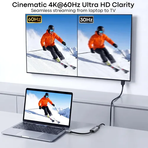 Vista 2 de 4K@60Hz USB C al adaptador HDMI, soporte Thunderbolt 3/4/5