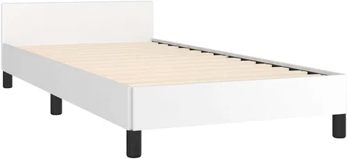 Vista 5 de vidaXL Base de cama de piel sintética, estilo escandinavo, soporte de listones, no necesita somier, sin colchón, fácil montaje, cama individual