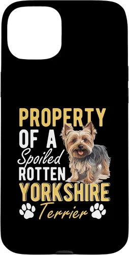 Vista 9 de iPhone 16 Dog Yorkie - Property of a spoiled rotten Yorkshire Terrier Case
