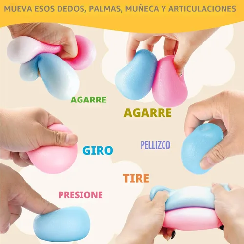 Vista 4 de Juguetes para ansiedad, pelotas antiestrés para niños y adultos, cambian de color con el sol, bola de masa de tiro lento, juguetes para ansiedad