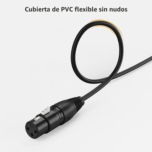 Vista 4 de Cable de micrófono estéreo de 3 pines hembra de 0.1 in a XLR de 1/8 pulgadas, XLR a TRS de 3 pies XLR Hembra