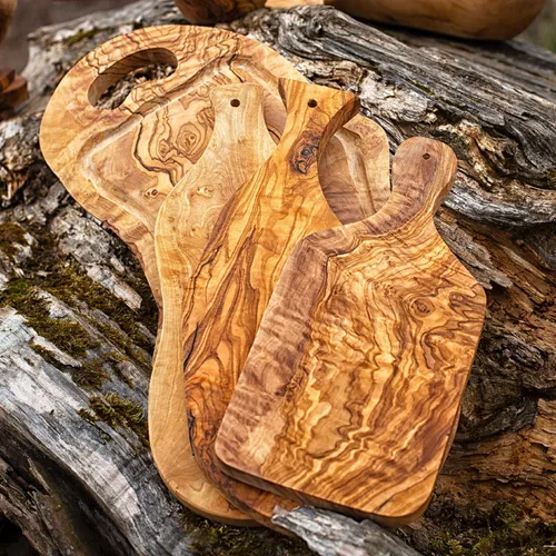 Vista 6 de Forest Decor Juego de cucharas de madera de olivo para cocinar, cuchara de madera antiadherente hecha a mano para utensilios de cocina, utensilios