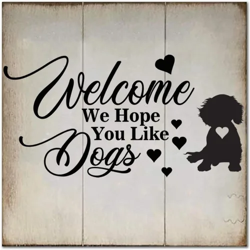 Vista 8 de Welcome We Hope You Like English Cocker Spaniel Dog Wood Sign Rustic Wall Plaque Dogs Lovers Wall Decor Hanging Plaque Sign for Home Kitchen Bar
