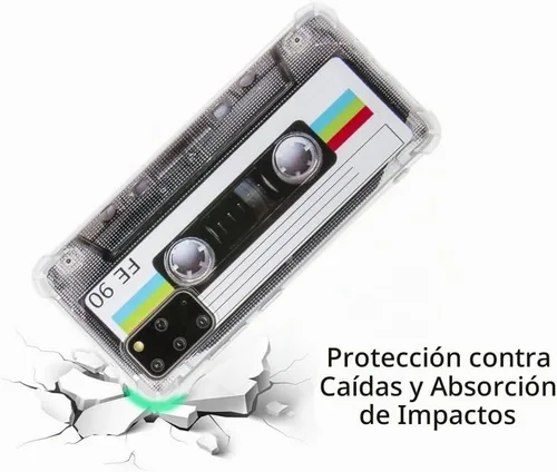 Vista 6 de FAteam - Funda para Galaxy S20 Plus con esquinas reforzadas, TPU suave parachoques retro cassette cinta compatible con Samsung Galaxy S20+