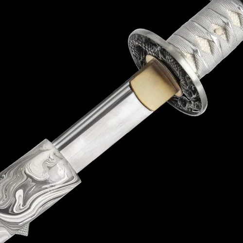 Vista 5 de Espada samurái real forjada a mano con acero T10 templado con arcilla, espada Katana de espiga completa afilada, 41 pulgadas