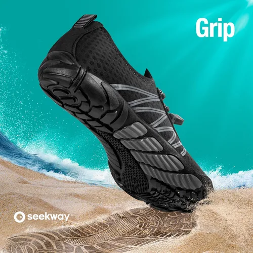 Vista 6 de SEEKWAY - Zapatos para usar en agua para adultos, unisex, tipo calcetín, de secado rápido, que brindan sensación de pies descalzos para la playa