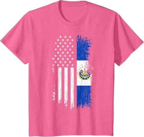 Vista 62 de Camiseta de la bandera de Estados Unidos salvadoreño - Camiseta de El Salvador USA