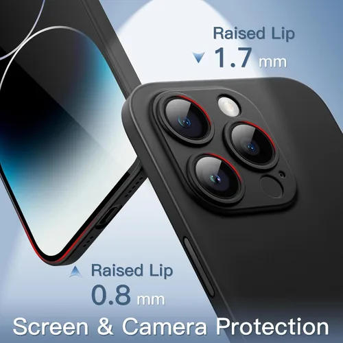 Vista 4 de Funda JETech Ultra delgada para iPhone 14 Pro Max de 6.7 pulgadas, protección completa de la lente de la cámara, funda minimalista dura