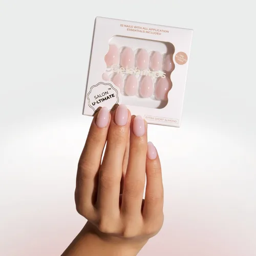 Vista 15 de Celebritips Uñas postizas a presión - Salon U-ltimate™ Bailarina, Uñas de almendra extra cortas, reutilizables 16 tamaños - Kit de 32 uñas