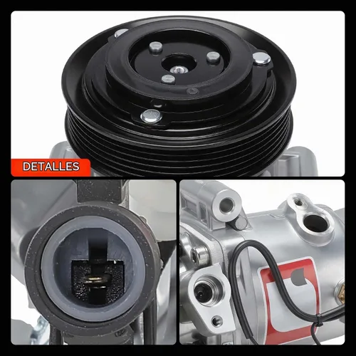 Vista 9 de Compresor de aire acondicionado A-Premium con embrague Compatible con Suzuki SX4 2.0L 2010-2013, SX4 Crossover 2.0L 2012, con polea de 6 ranuras