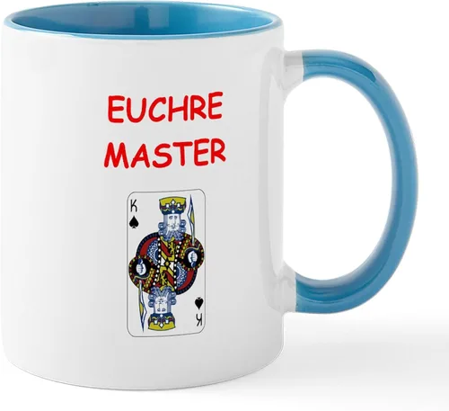 Vista 64 de CafePress Euchre Champ Mugs Taza de café de cerámica de 11 oz (11.0 fl oz)
