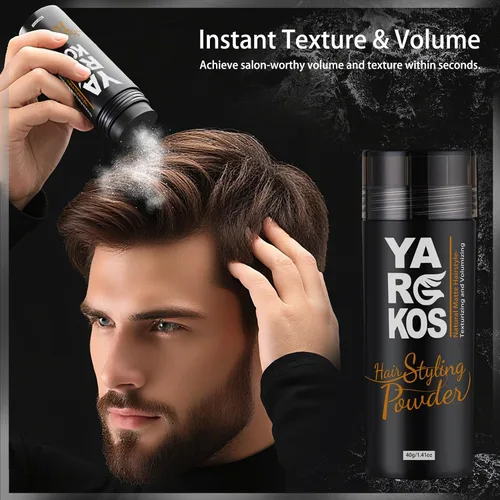 Vista 2 de Polvo para peinar el cabello para hombres y mujeres, polvo de textura de cabello, texturizante y voluminizador, sujeción fuerte, acabado mate