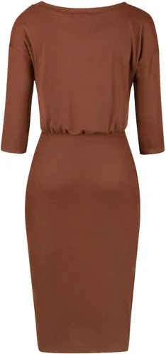 Vista 3 de Moyabo vestido lápiz informal de oficina con mangas 34 y cuello redondo para mujer
