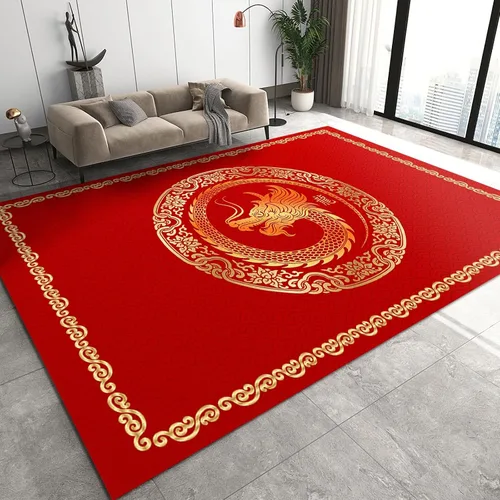 Vista 23 de Alfombra minimalista de lujo con diseño geométrico para sala de estar, alfombra moderna con estampado de mármol rosa dorado, alfombra rectangular
