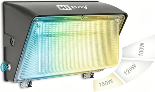 Vista 15 de HiBay Luz LED de granero del atardecer al amanecer con atenuación temporizada, 3CCT 80W 12000LM eqv 400-600W HPS/HID, iluminación de inundación