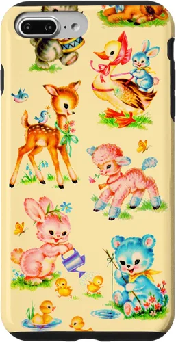 Vista 12 de Vintage Baby Animals Nursery 50's Retro Yellow Case for iPhone 17