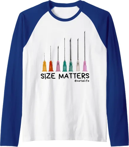 Vista 7 de Needle Size Matters Camiseta de béisbol raglán divertida de enfermería CNA Nurse Life, Negro