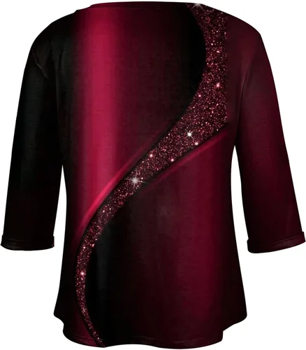 Vista 3 de Camisas de manga larga para mujer, de gran tamaño, con manga hasta el codo, ajuste holgado, suéteres para mujer, vestidos de moda