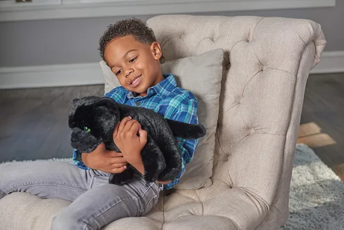 Vista 7 de Wild Republic Jaguar Black, Cuddlekins, animal de peluche, 12 pulgadas, regalo para niños, juguete de peluche, botellas de agua recicladas