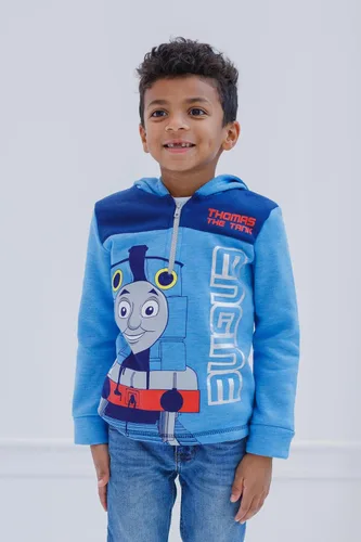 Vista 2 de Thomas & Friends Thomas the Tank Engine & Friends - Sudadera de forro polar con media cremallera, Azul,Metálico