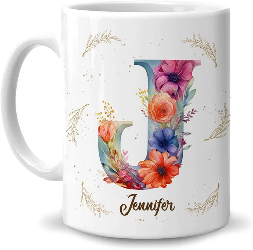 Vista 26 de Hyturtle Taza de café personalizada con inicial con nombre, monograma de cumpleaños, regalos de Navidad para niñas y mujeres, letra A del alfabeto